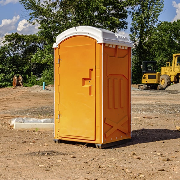 how often are the porta potties cleaned and serviced during a rental period in Huxley